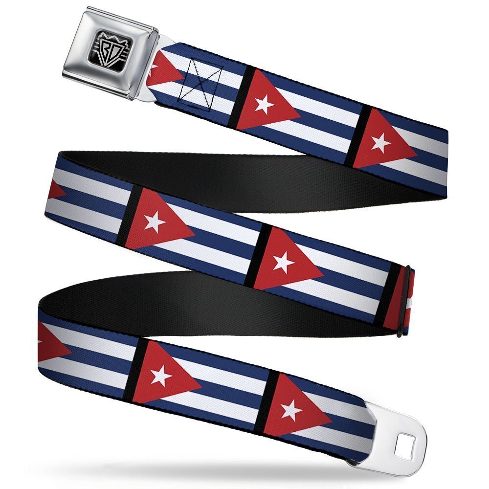 5185 Seatbelt Belt - Cuba Flags - 1.5" Wide - 32-52 Inches in Length